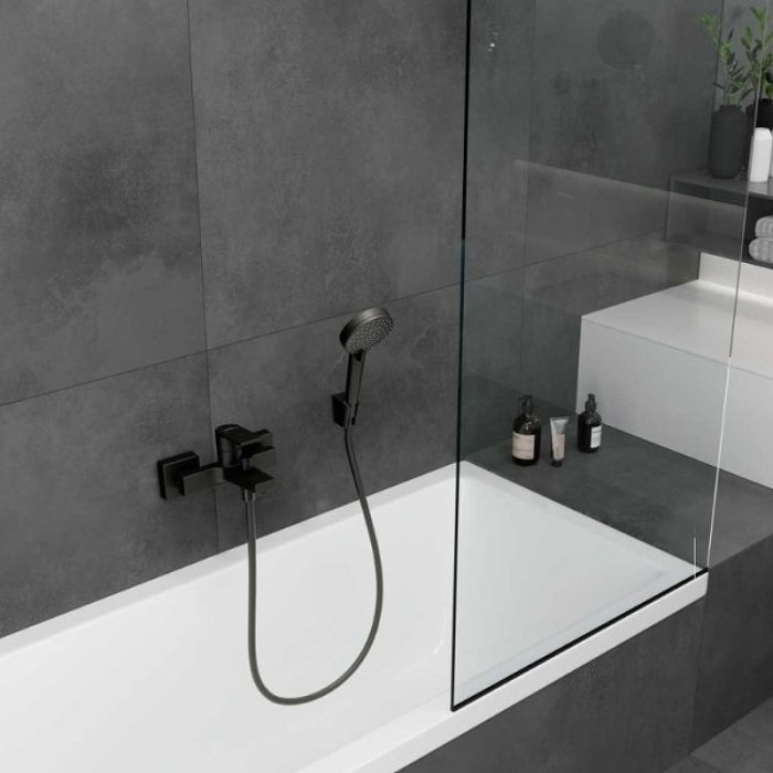 Смеситель для ванны однорычажный Hansgrohe Vernis Shape ВМ 71450670 черный