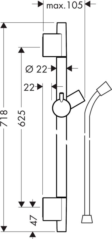 Штанга для душа Hansgrohe Unica S Puro 28632700