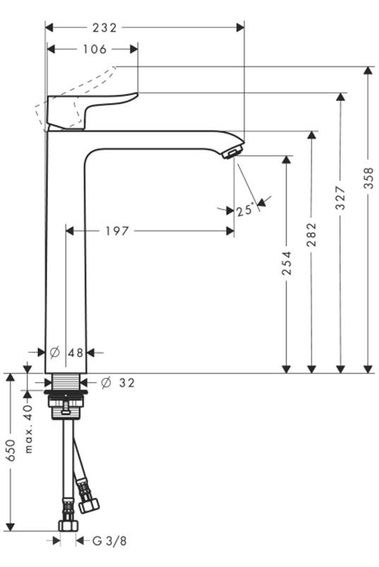 Смеситель для раковины Hansgrohe Metris 260 31184000