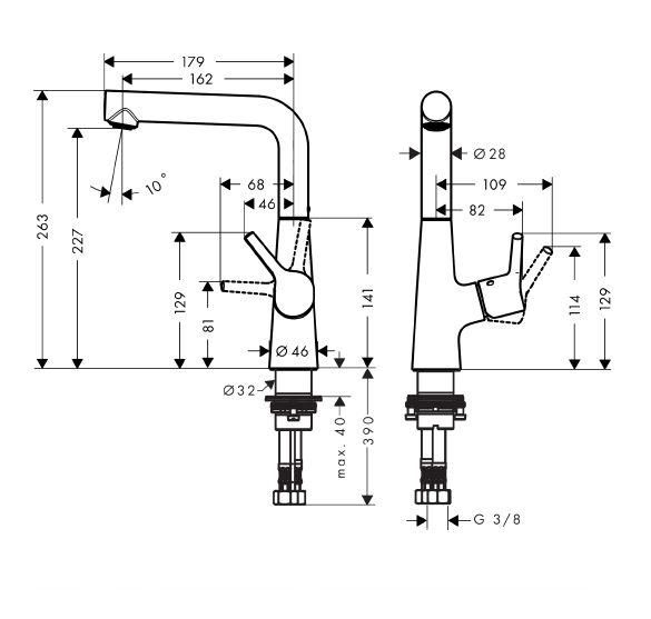 Смеситель для раковины Hansgrohe Talis S 72105000