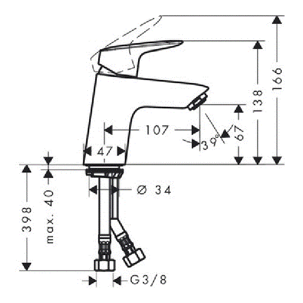 Смеситель для раковины Hansgrohe Logis 71077000