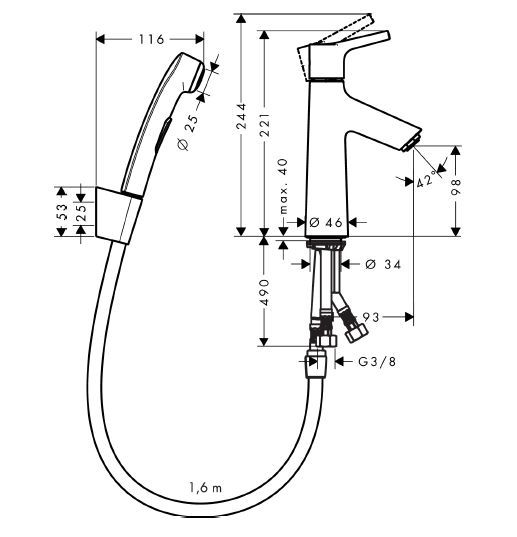 Набор для биде Hansgrohe Talis S 72290000