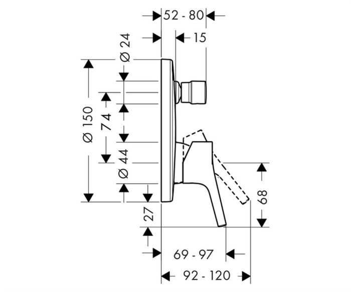 Смеситель для ванны Hansgrohe Talis S 72405000