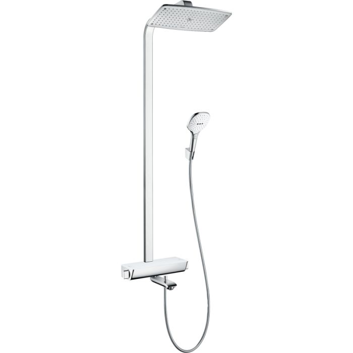 Душевая стойка Hansgrohe Raindance Select Showerpipe хром/белая полочка 360 27113400