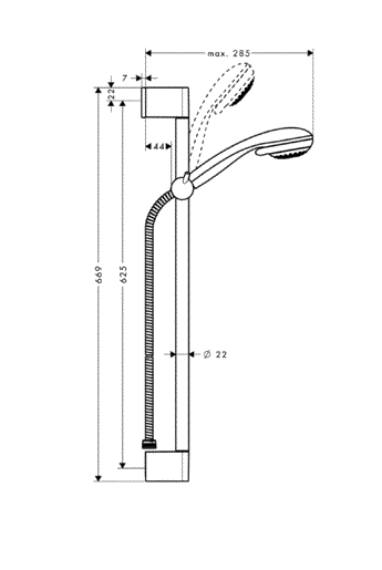 Душевой гарнитур Hansgrohe Crometta 85 мulti/Unica’Crometta 65cm 27767000