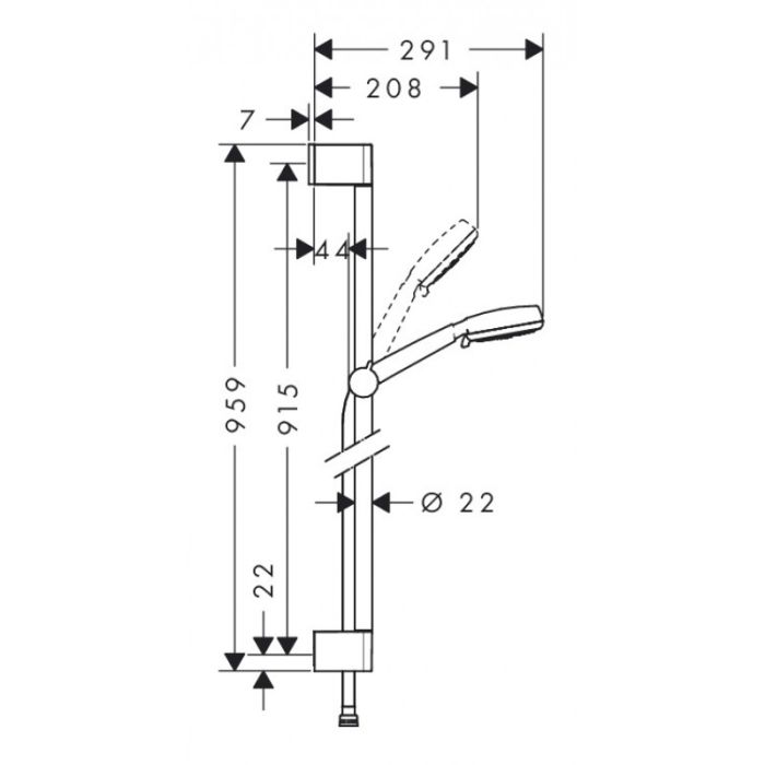 Душевой гарнитур Hansgrohe Crometta 100 Multi 0.90м 26656400