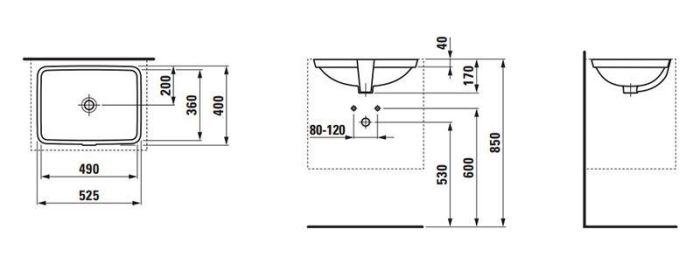 Раковина встраиваемая Laufen Pro S 49x36 8.1196.1.000.109.1