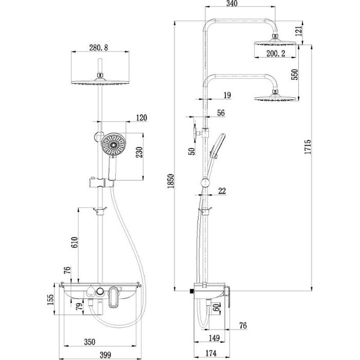 Душевая система Lemark Tropic LM7012C, Хром