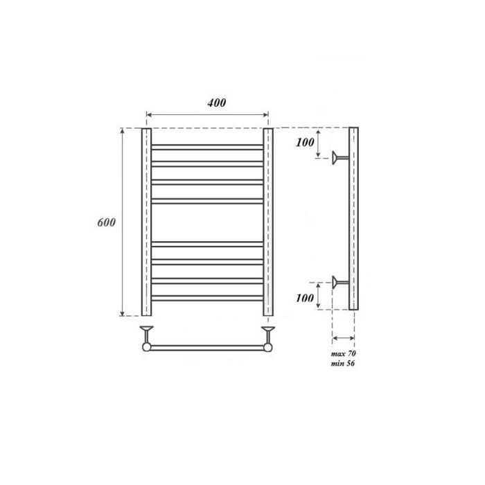 Водяной полотенцесушитель Point Аврора PN10146S П8 400x600 Хром