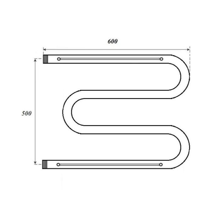 Водяной полотенцесушитель Point М-образный PN38556P 500x600 с полкой Хром