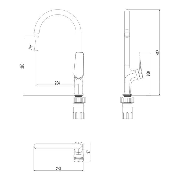 Смеситель для кухни Lemark Bronx LM3705BL Черный