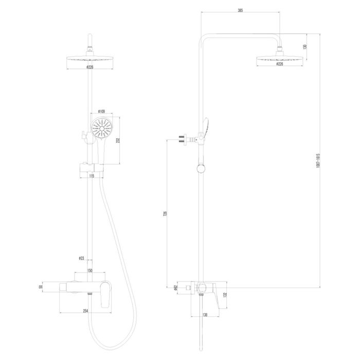 Душевая система Lemark Bronx LM3760BL, Черная