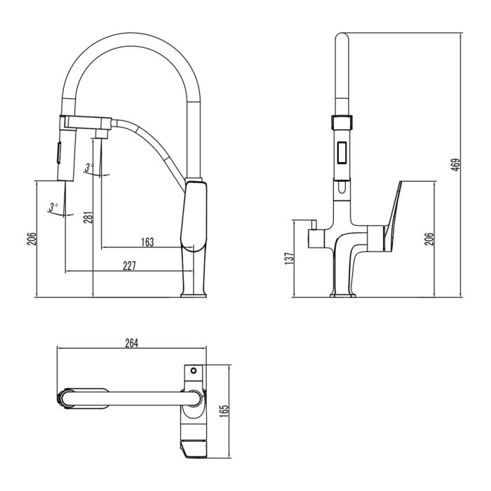 Смеситель для кухни Lemark Bronx LM3761BL Черный