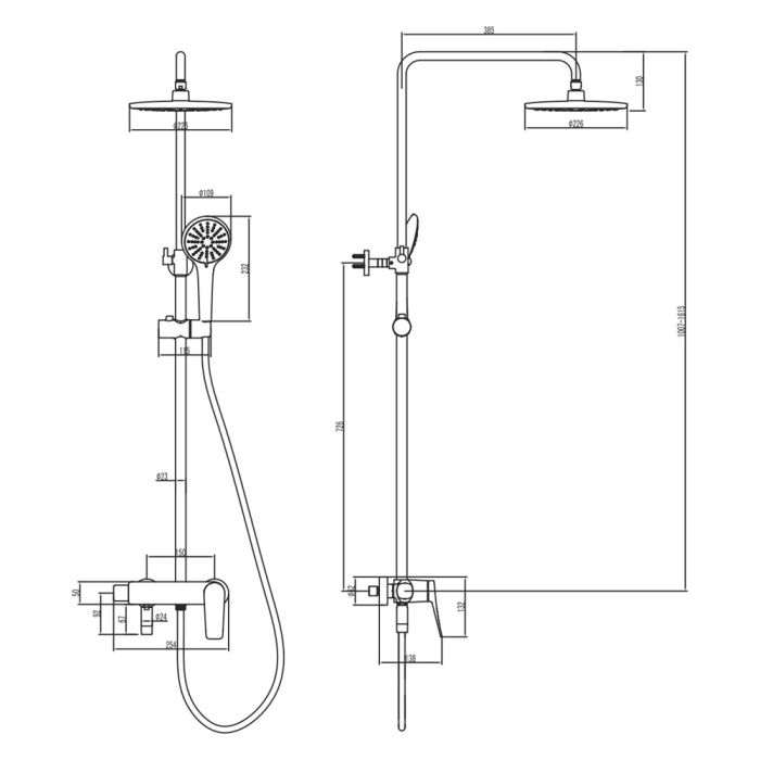 Душевая система Lemark Bronx LM3762BL, Черная