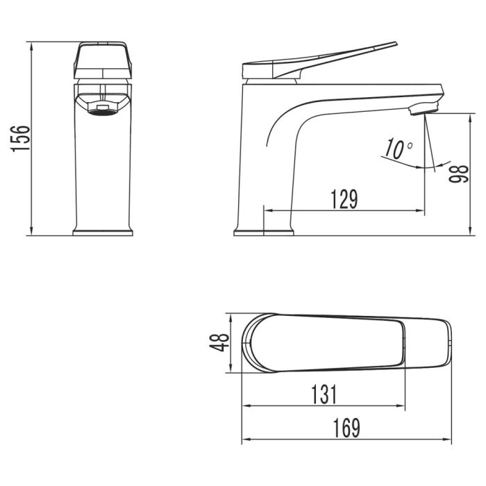 Смеситель для раковины Lemark Bronx LM3706GM, Графит