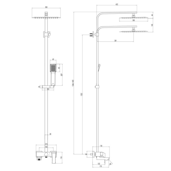 Душевая система Lemark Unit LM4562C, Хром