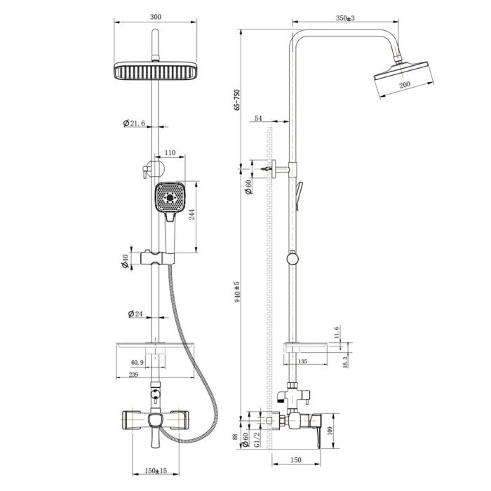 Душевая система Lemark Evitta LM0560C, Хром