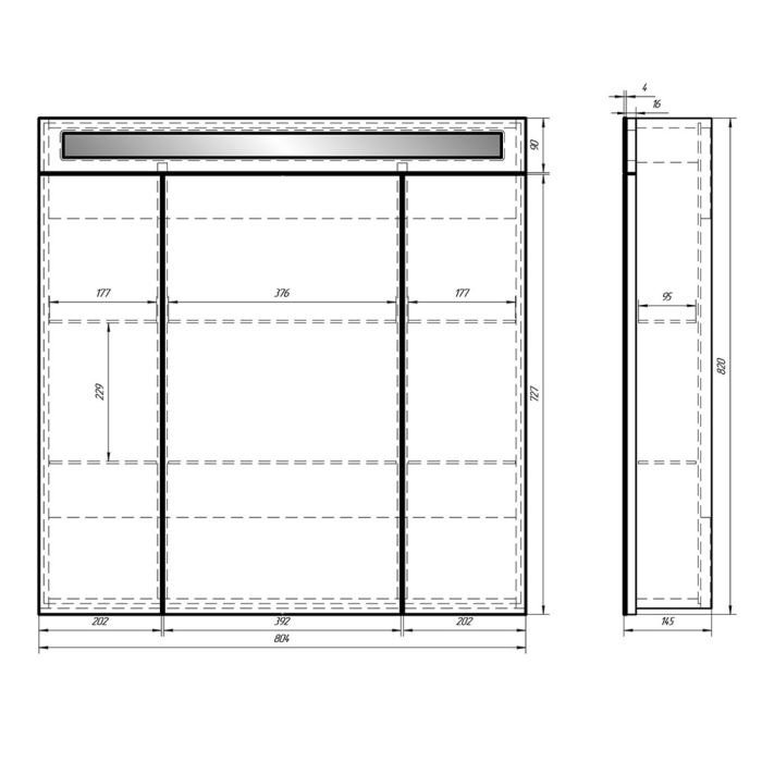 Зеркальный шкаф Dreja Uni 80 99.9003, Белый