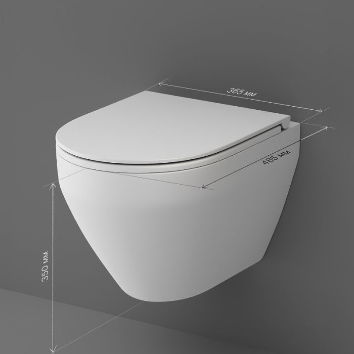 C701700MWSC Spirit V2.0 подвесной унитаз FlashClean с сиденьем микролифт, бел мат