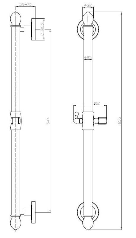 Душевая cтойка ESKO бронза (SRB700)