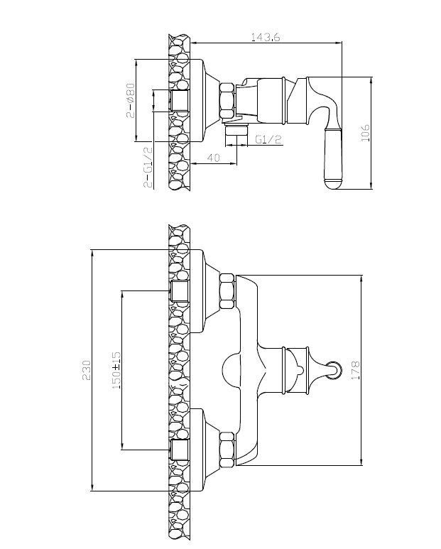 Смеситель для душа ESKO PRAGUE (PG 80)