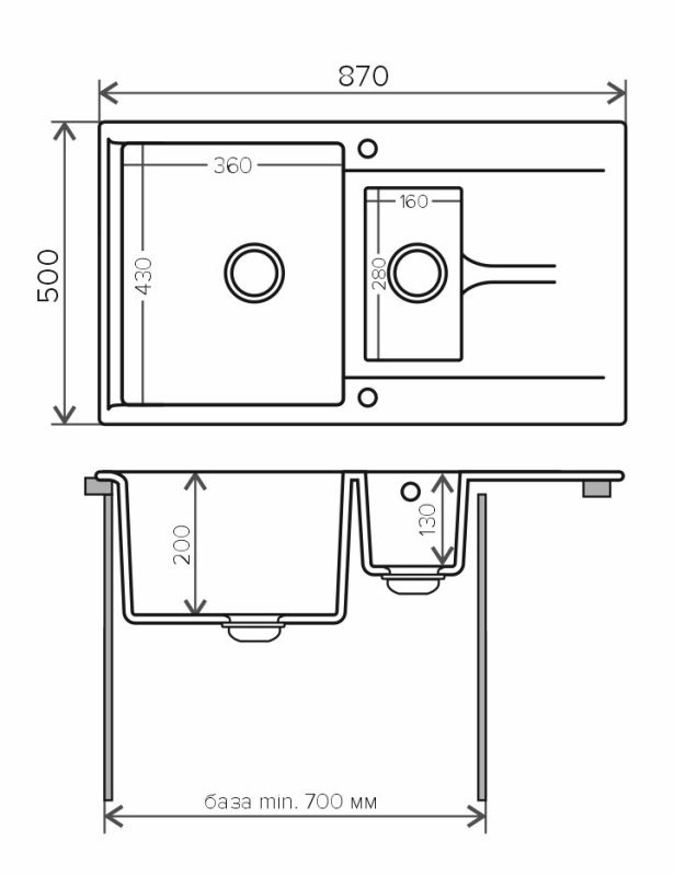 Кухонная мойка  Polygran (Brig-870 №27 Бежев) (627406)