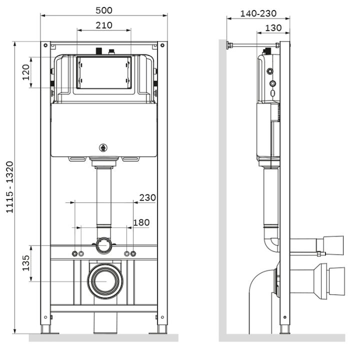 Инсталляция с подвесным унитазом  Am.Pm Spirit V2.0 (IS47038.701700MB)  (365 мм) Черный