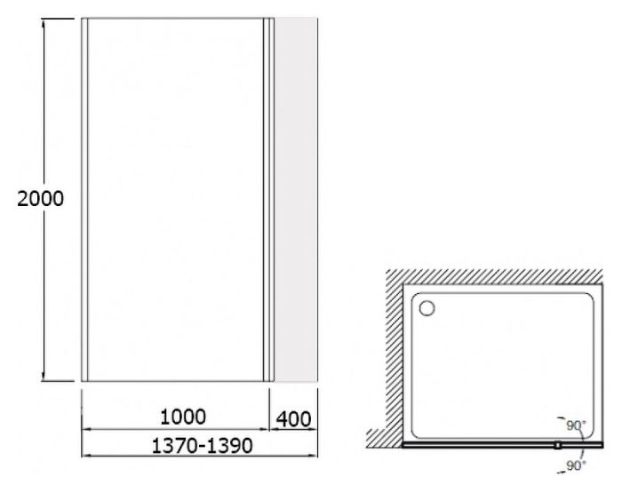 Боковая стенка Jacob Delafon Contra 40x200 E22WP40-GA