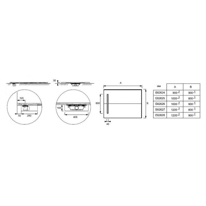 Душевой поддон Jacob Delafon Surface 120x80 E62627-SS2