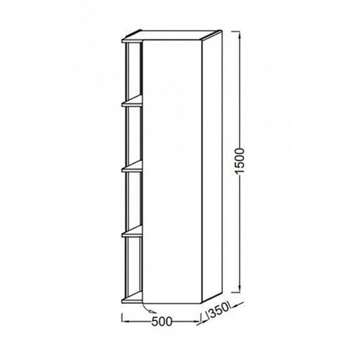 Подвесная колонна Jacob Delafon Terrace EB1179D-N23 (шарниры справа)