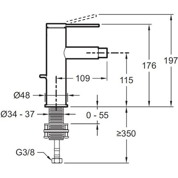 Смеситель для биде Jacob Delafon Grands Boulevards E77982-4A-CP с донным клапаном