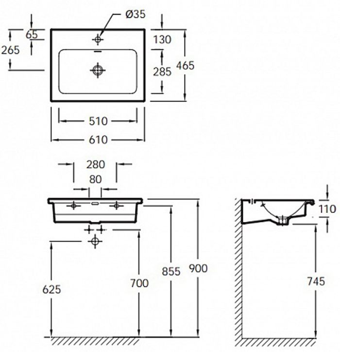 Раковина Jacob Delafon Vox 60x46 EXAF112-Z-00