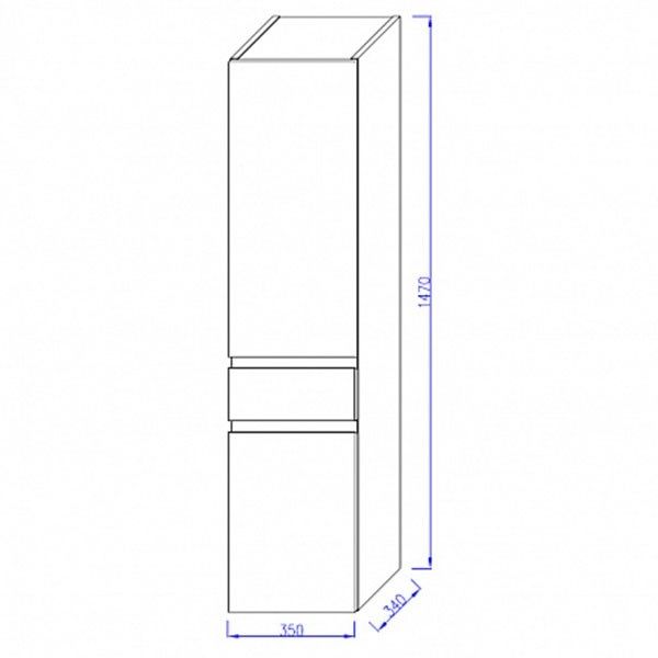 Шкаф пенал Jacob Delafon Madeleine 35x147 R EB2069D-J52 черный