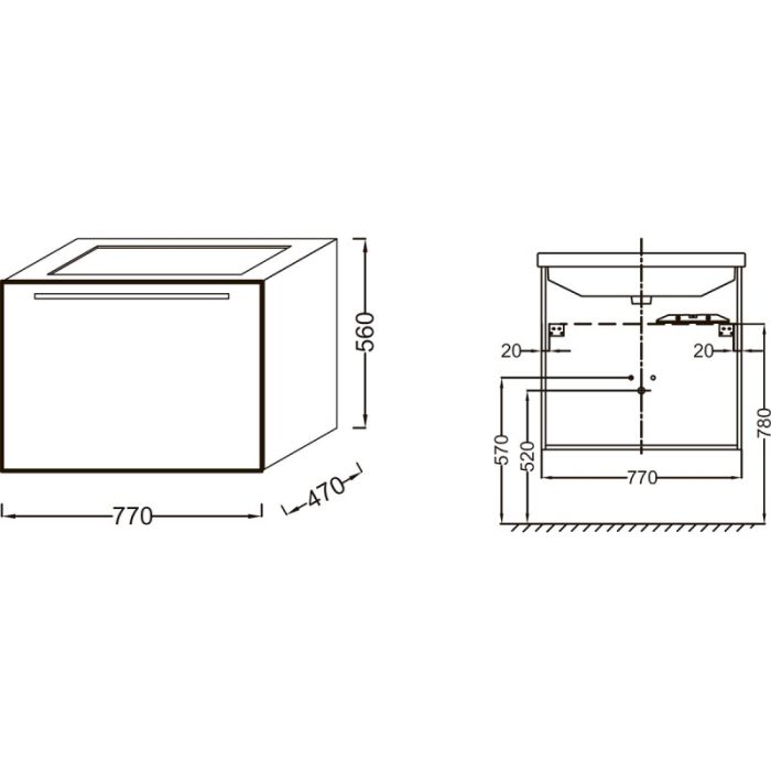 Тумба под раковину Jacob Delafon Struktura 77x56 EB1285-N18 белый