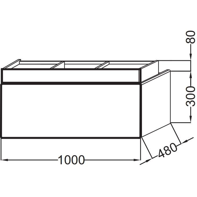 TERRACE EB1187-M61 Мебель под раковину 100 см. Ш100*Г48*В38 cм., мягкий черный