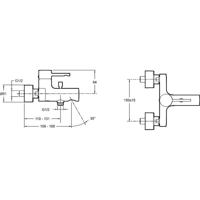 Смеситель для ванны Jacob Delafon Cuff E45532-CP