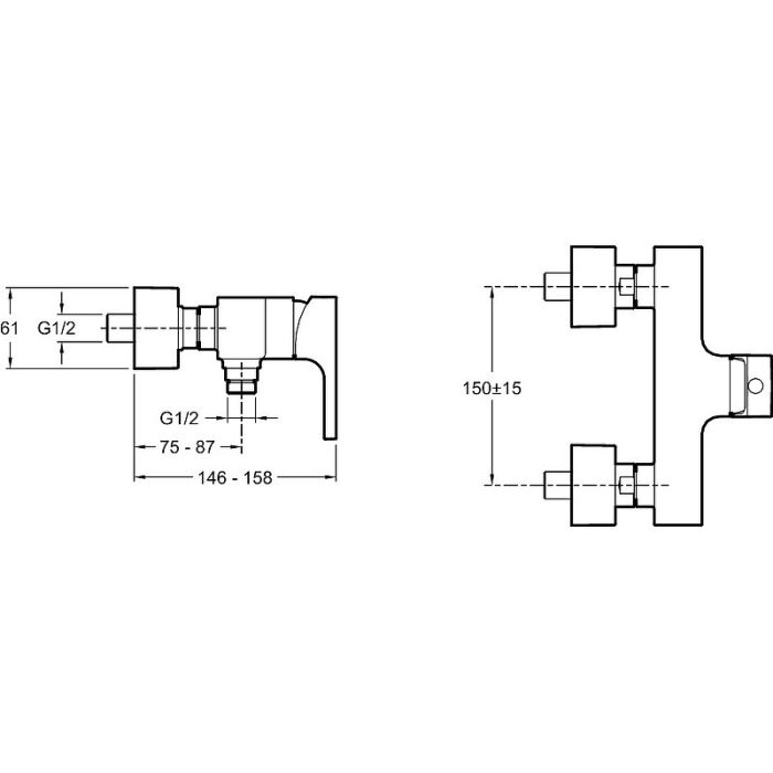 Смеситель для душа Jacob Delafon Strayt E45371-CP