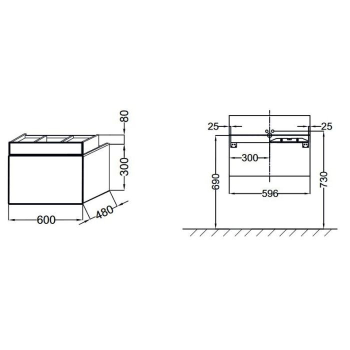 Тумба под раковину Jacob Delafon Terrace 60x48 EB1185-G1C белый