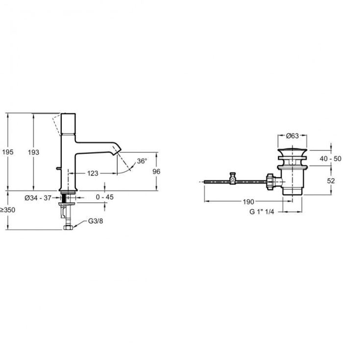 Смеситель для раковины Jacob Delafon Rivoli E24323-CP