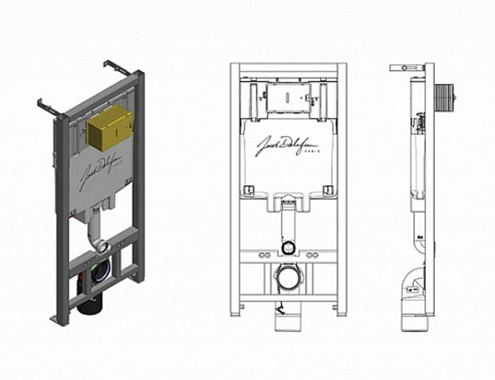 Комплект Jacob Delafon Struktura E21750RU-00 кнопка черная