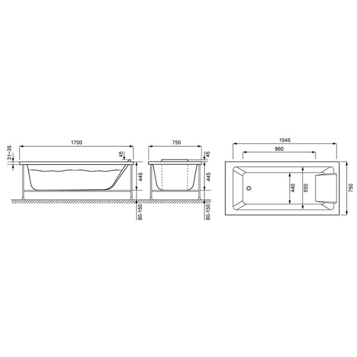 Акриловая ванна Jacob Delafon Sofa 170x75 E60515RU-01