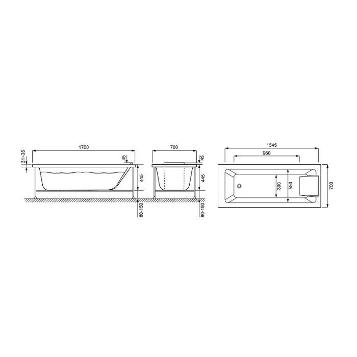 Ванна акриловая Jacob Delafon Sofa 170x70 E60518RU-00