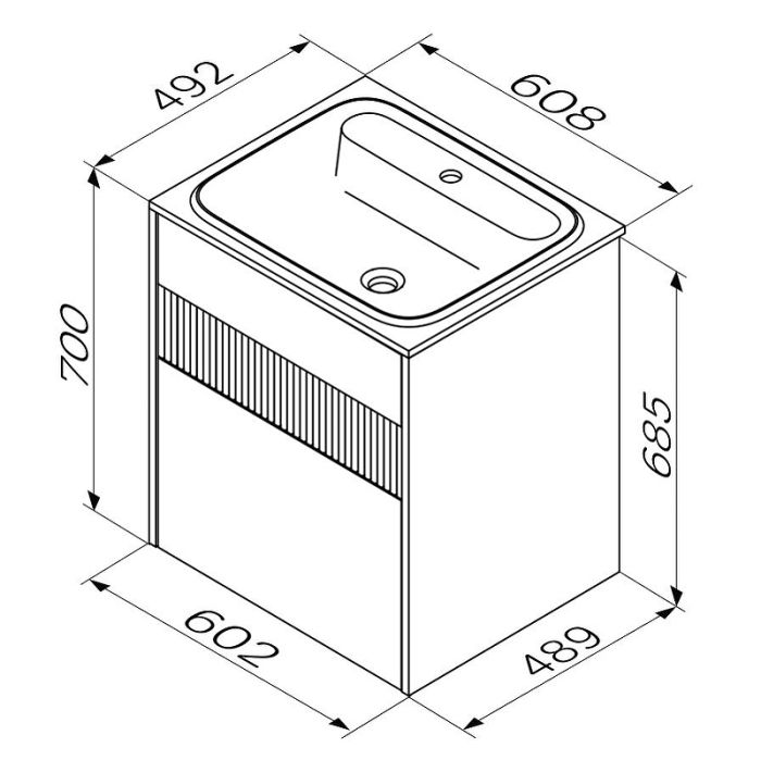 M8FFUX0602WM Func, База 2 ящика (push-to-open), 60 см, цвет белый матовый