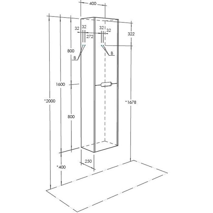 Шкаф - колонна Aquaton Оливия грей, дуб ойстер 1A254603OLUG0