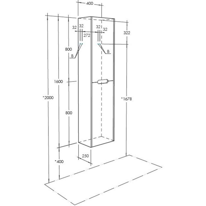 Шкаф - колонна Aquaton Оливия грей, дуб ойстер 1A254603OLUG0