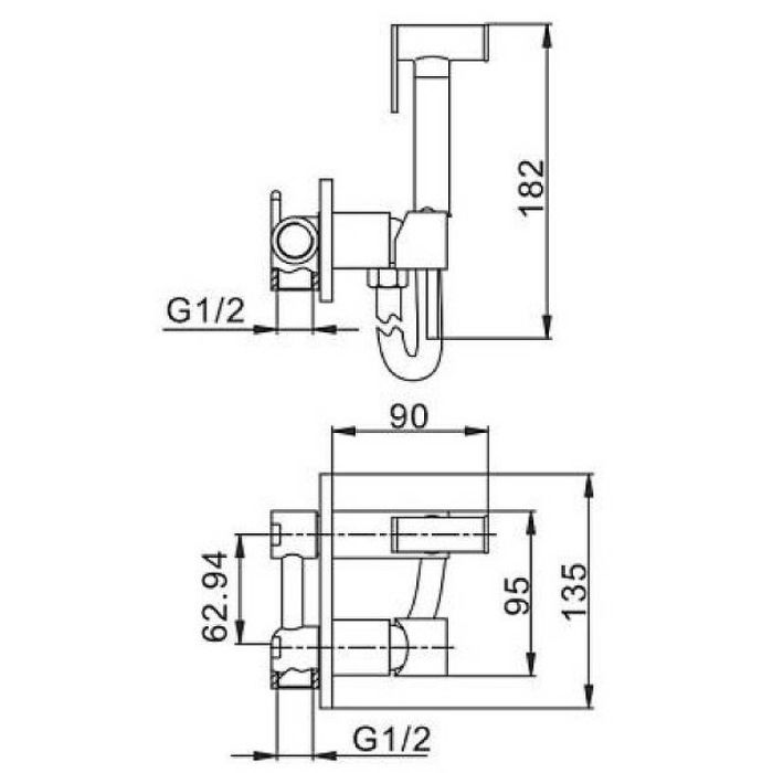 Гигиенический душ со смесителем Haiba HB5515 Хром