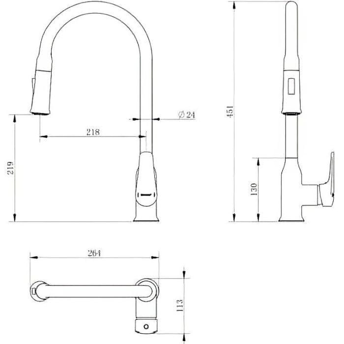 Смеситель для кухни Haiba HB73816 Хром