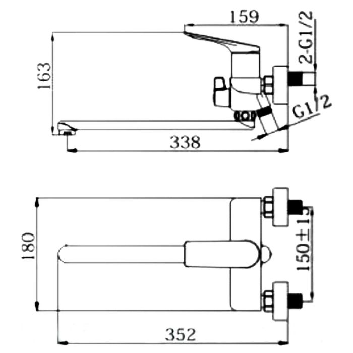 Смеситель для ванны HAIBA (HB22816-3)