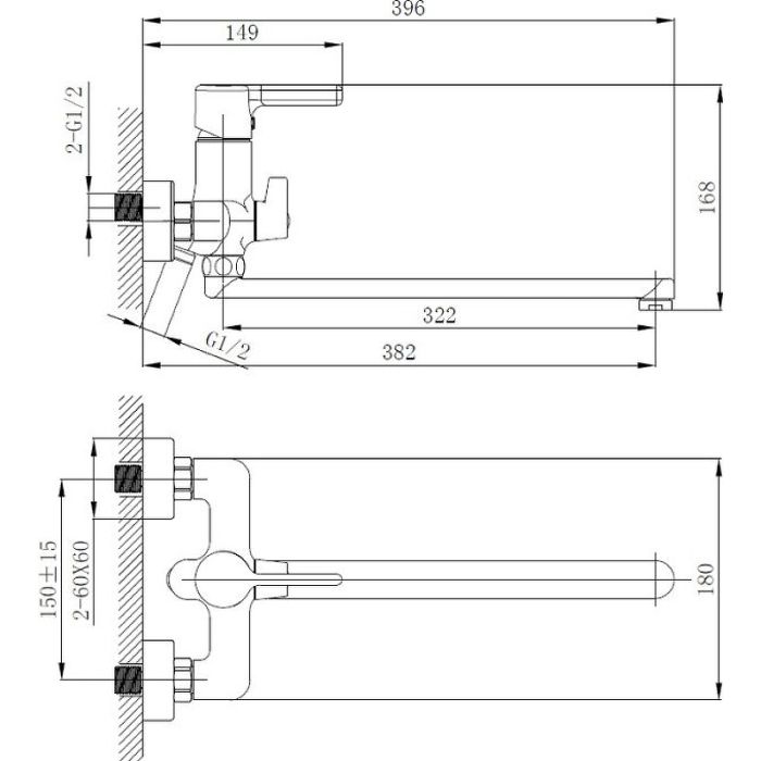 Смеситель для ванны Haiba (HB22814-7)