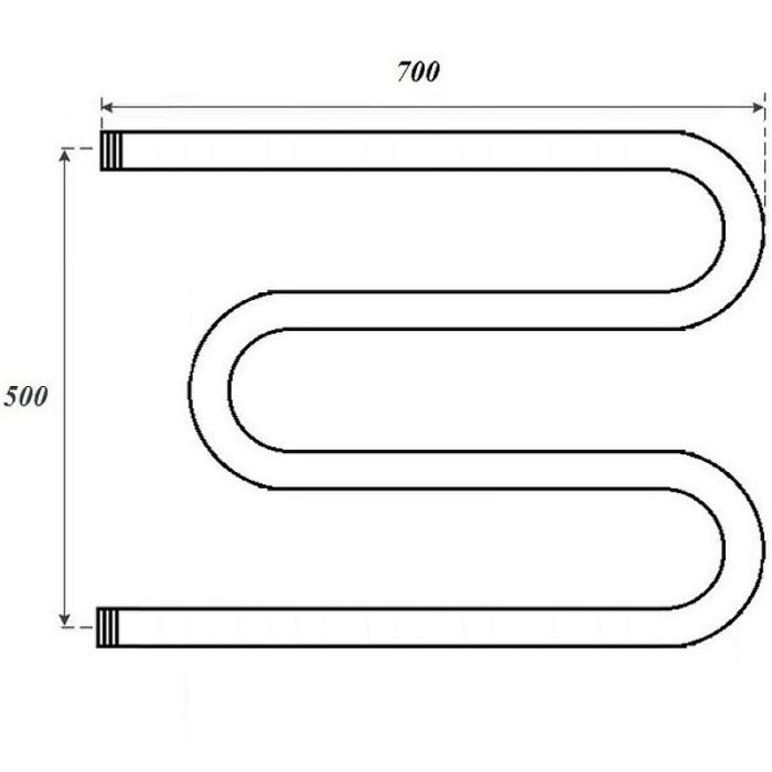 Водяной полотенцесушитель Point М-образный PN37557 500x700 Хром